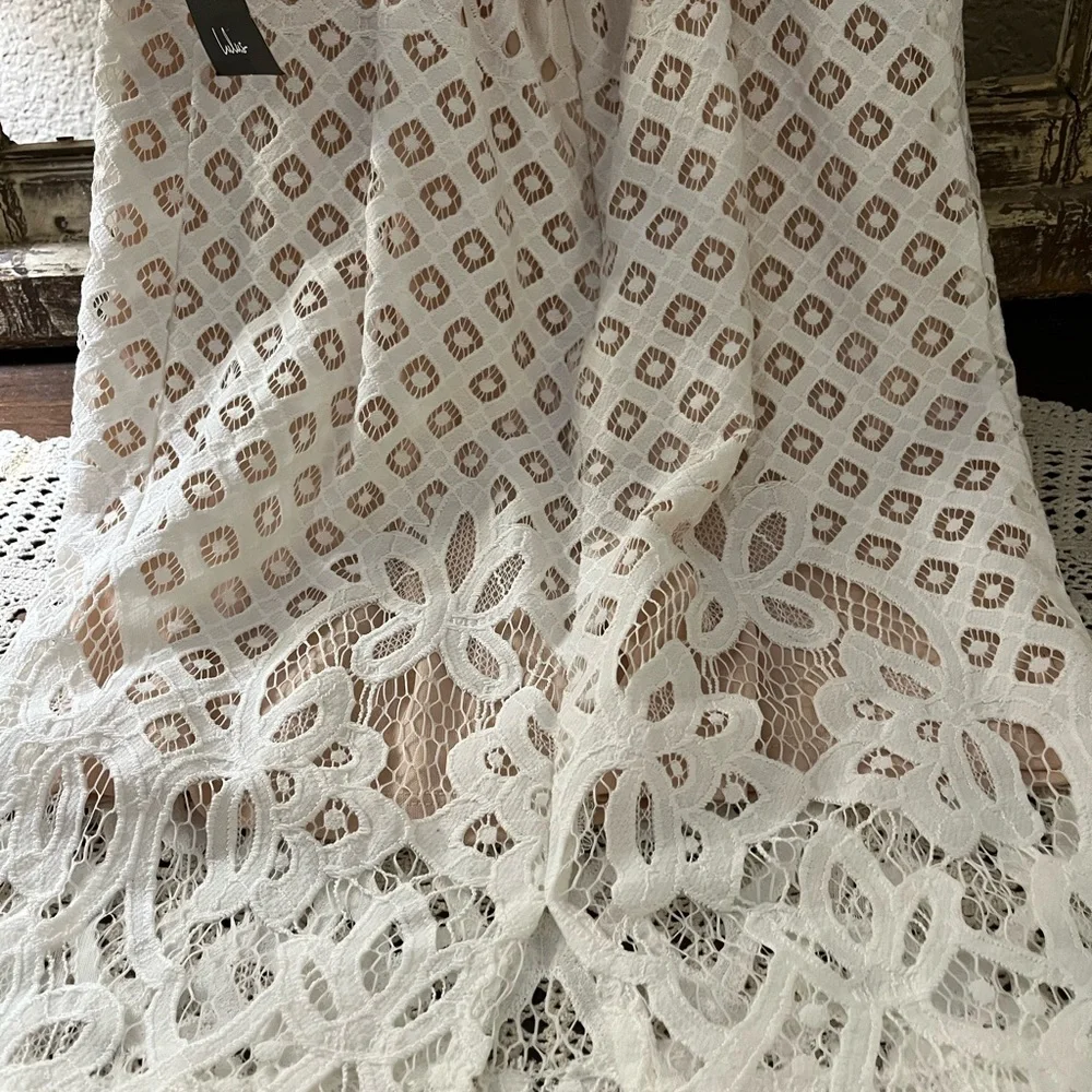 Lulus. Lace Dress Size XS Taupe underneath and Ivory Lace - Picture 7 of 13